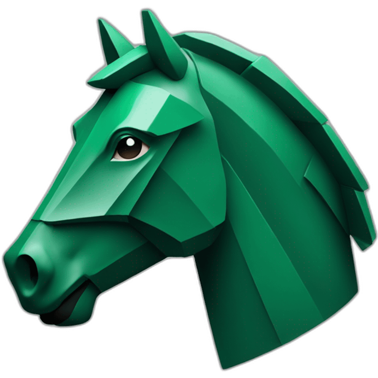 Dark Green geometric trojan horse emoji