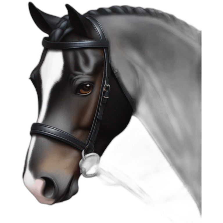 Cheval noir de dressage emoji