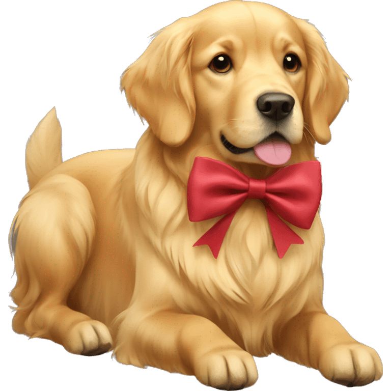 golden retriever with a bow emoji