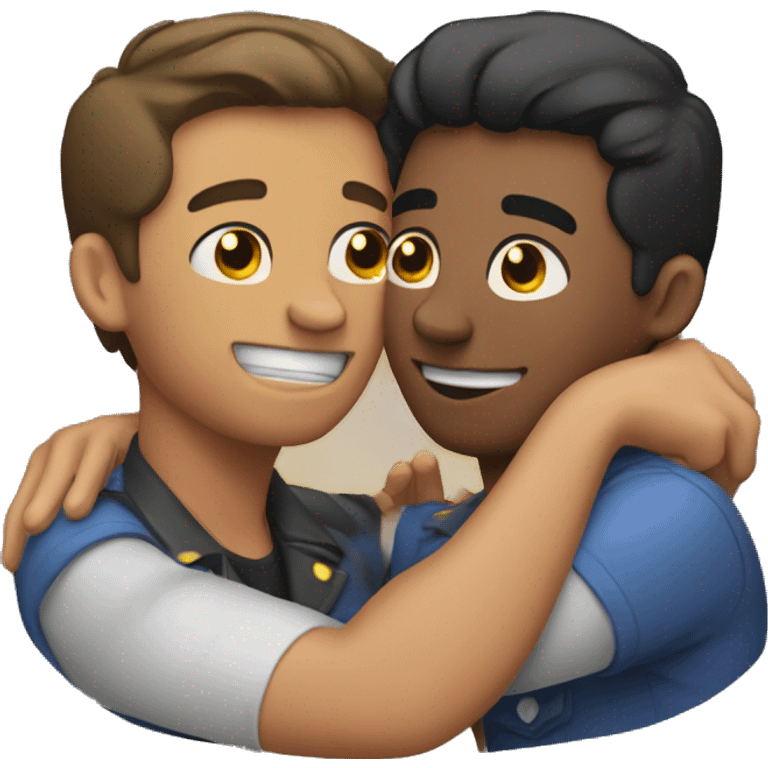 gay guy hugging another gay men emoji