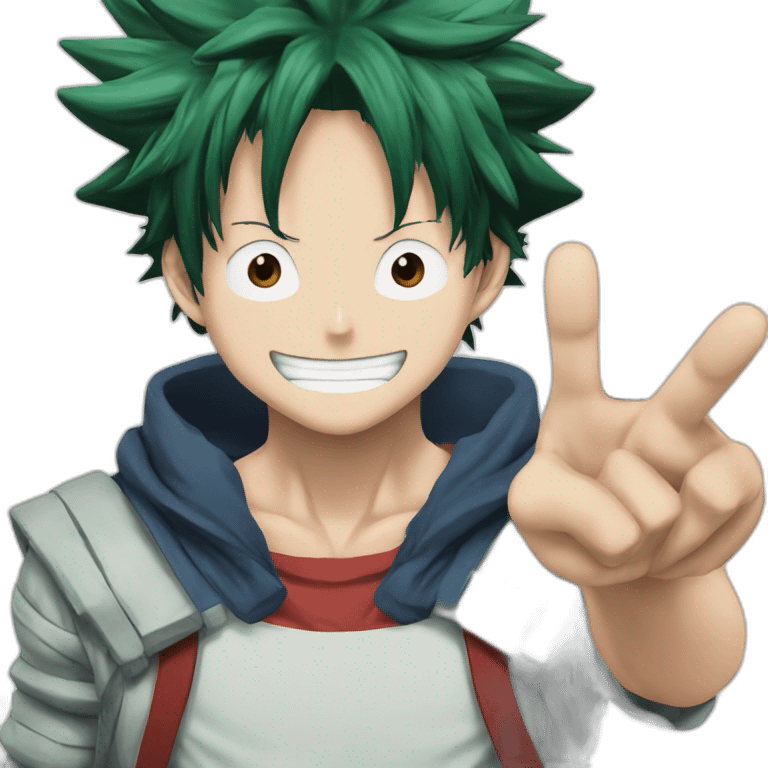 Luffy avec izuku midoriya emoji