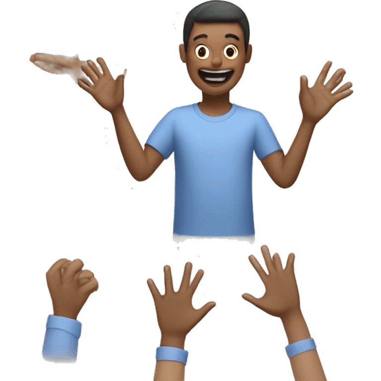 a person with many hands will perform different tasks emoji