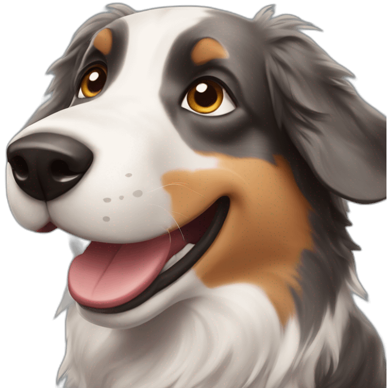 Happy Australian Shepard dog emoji