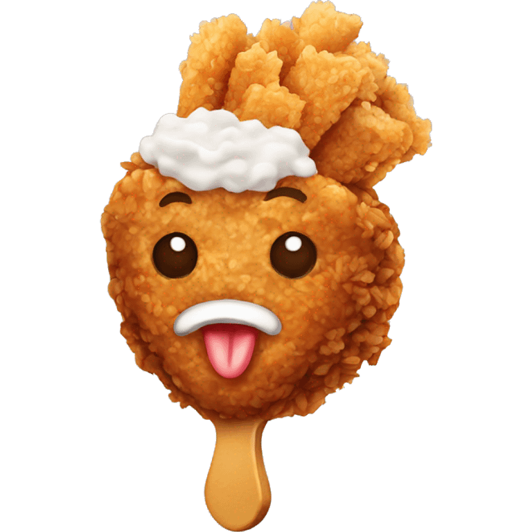 Fried chicken with rice emoji