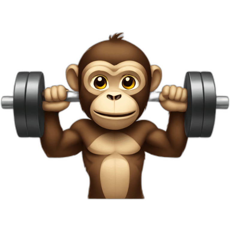 monkey lifting weights emoji