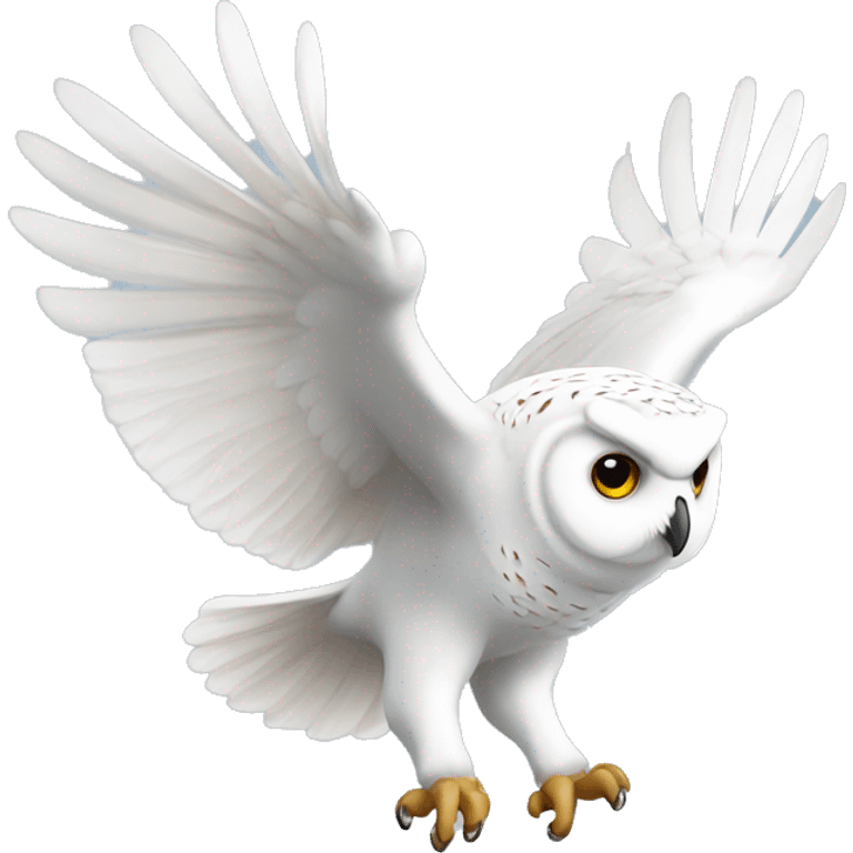 White flying elegant owl nice looking  emoji