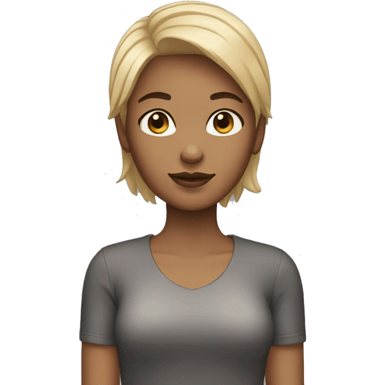 girl with short black and blonde hair emoji