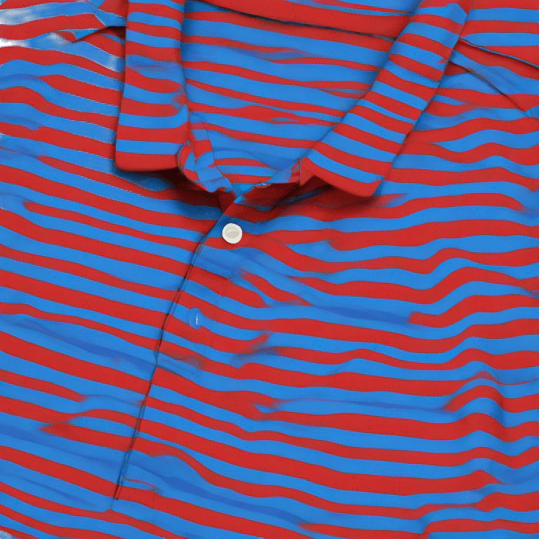  striped polo shirt blue and red line emoji