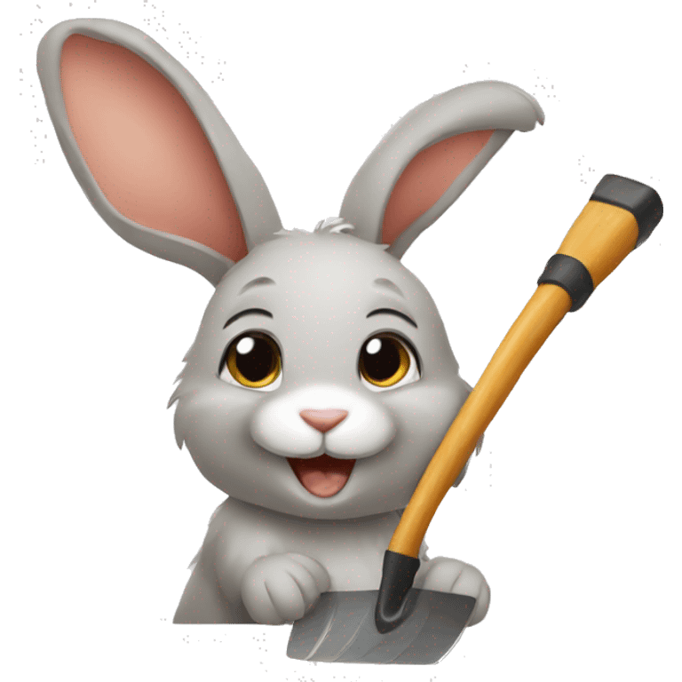 rabbit with a hoe emoji