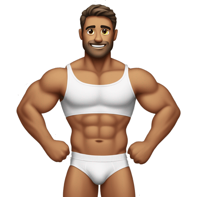 muscular manly man wearing underwear emoji