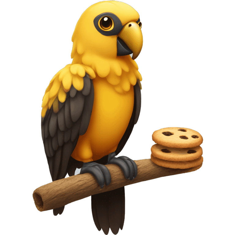 Loro con galleta emoji