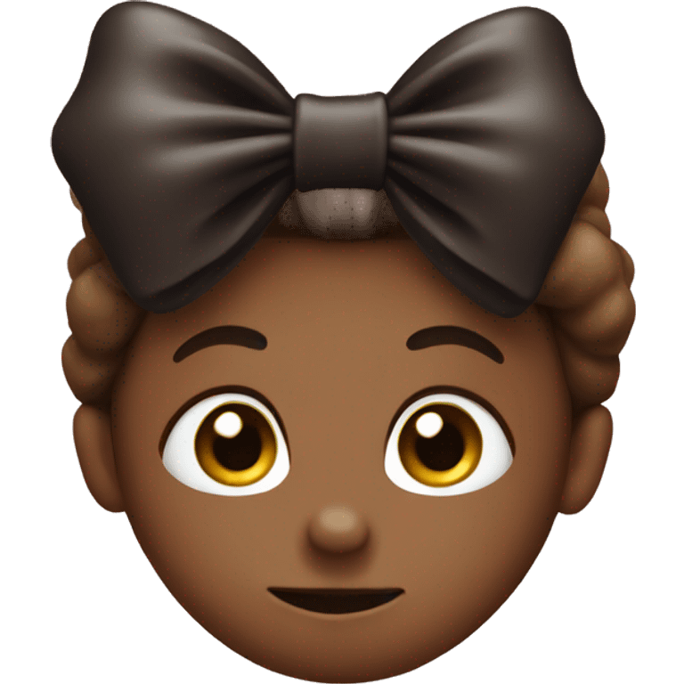 Dark brown heart with bow emoji