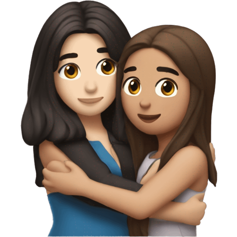 Dua Lipa hugging a  brown haired girl  emoji