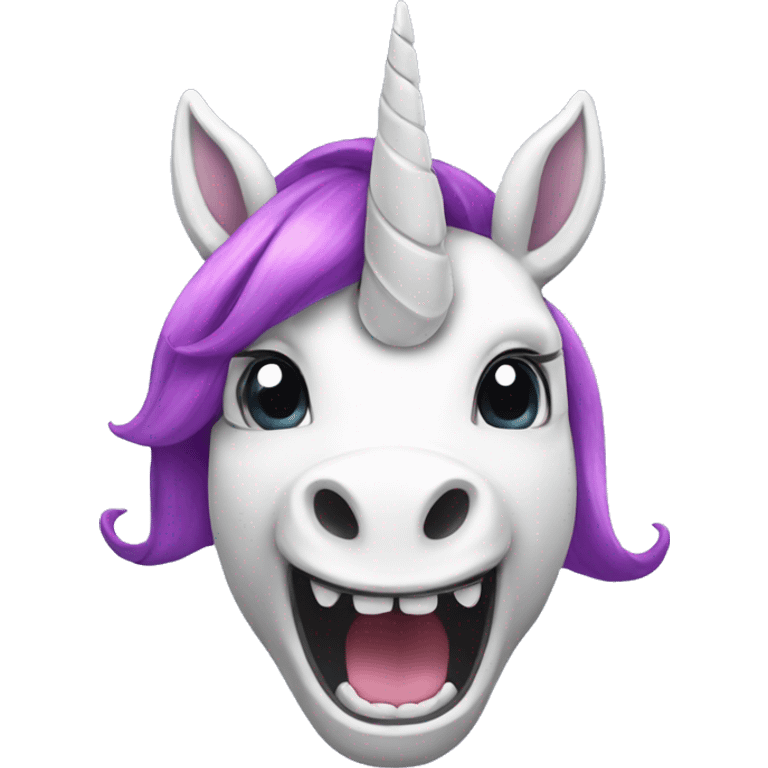 Unicorn with fangs emoji