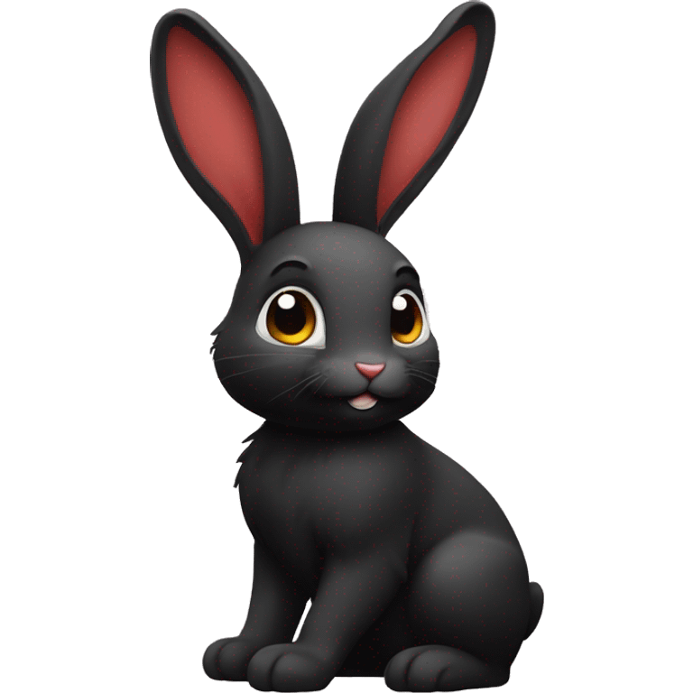 Lapin noir avec des cœur dans les yeux  emoji