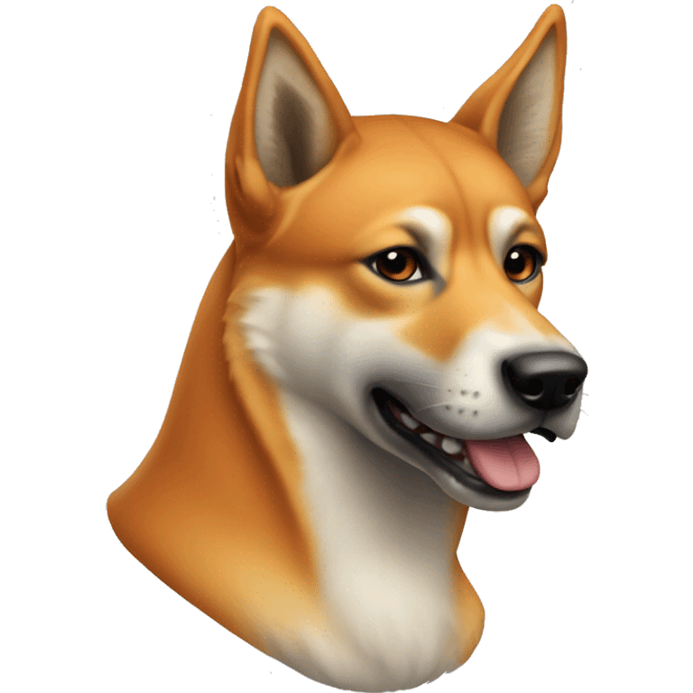 dingo-like dog, orange color, dark muzzle, thick body emoji