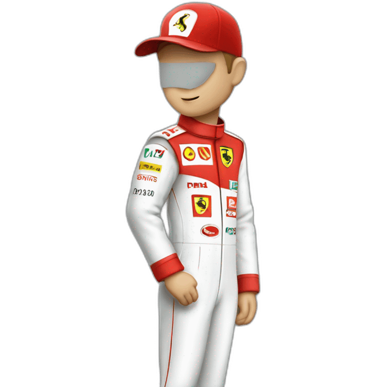 Michael Schumacher Ferrari suit waving emoji