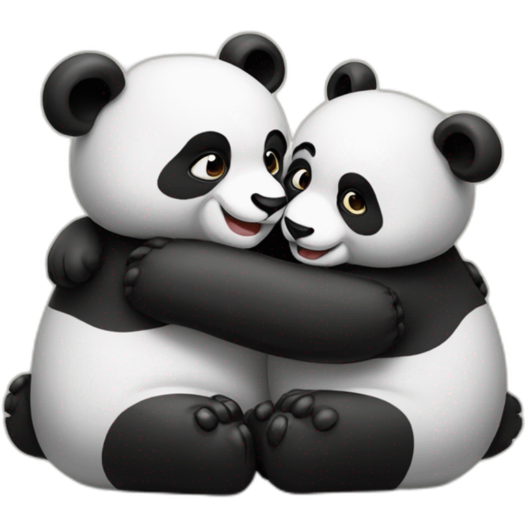 Two hugging pandas emoji