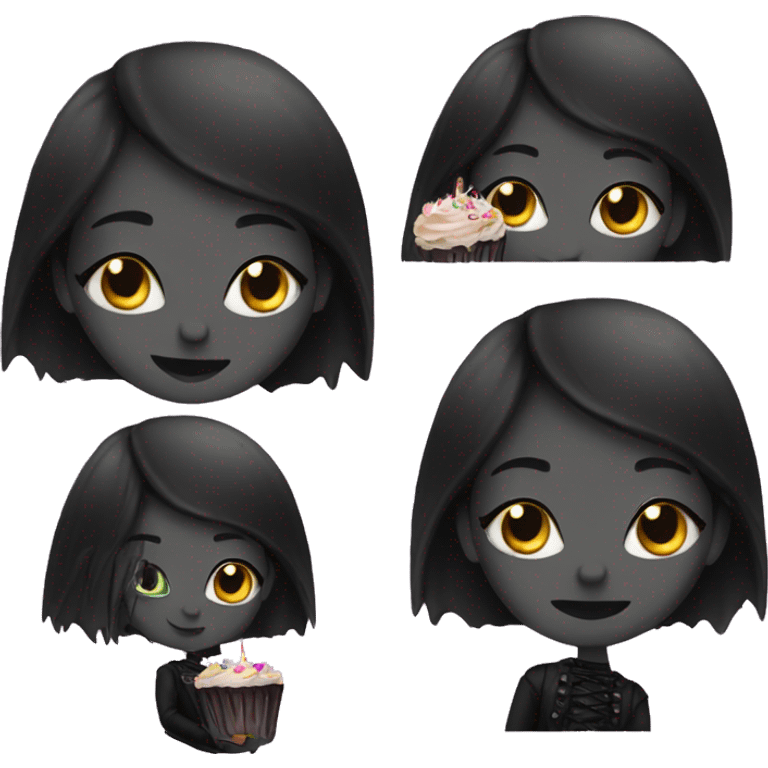 goth girl celebrating birthday  emoji