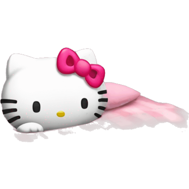 Hello kitty sleeping in a bed with a canopy emoji