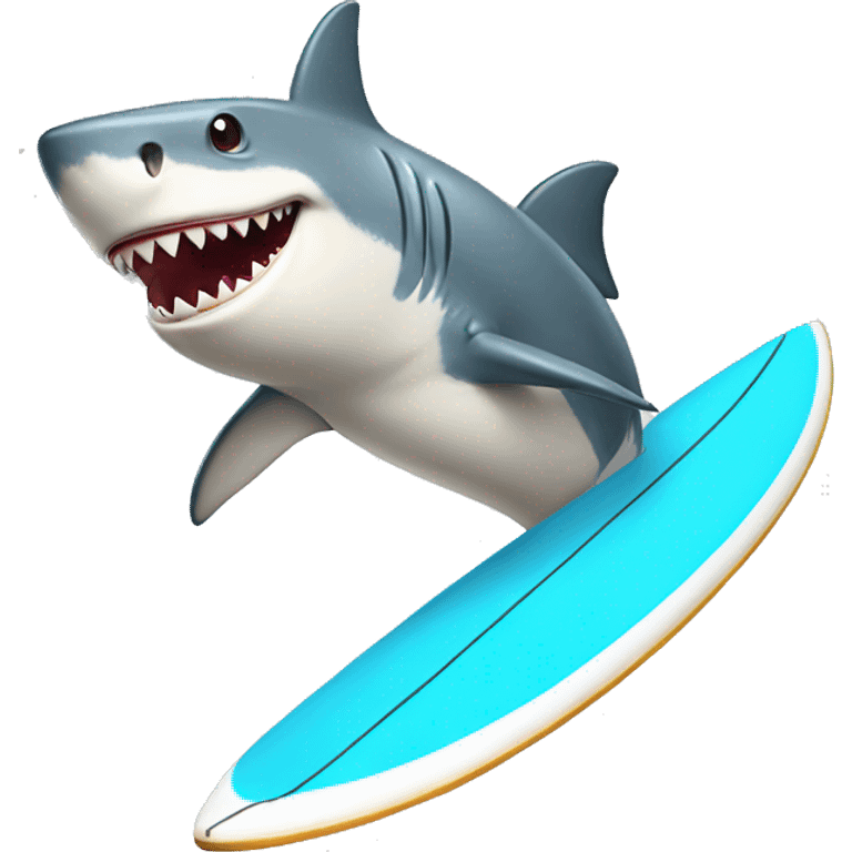 Shark with legs and riding a surfboard emoji