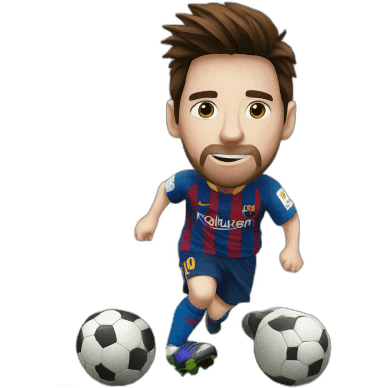 messi playing soccer emoji