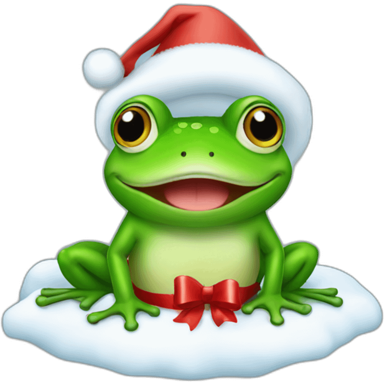 happy christmas frog emoji