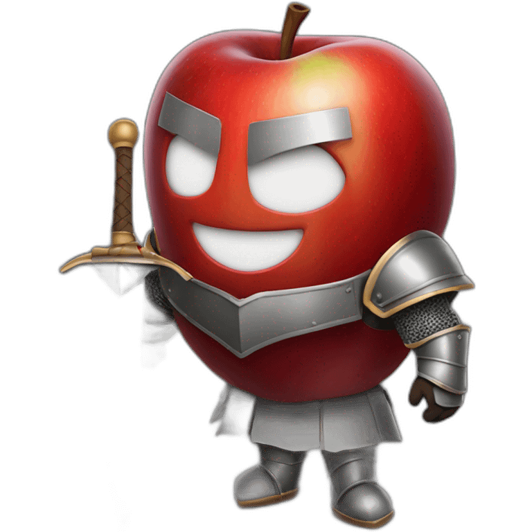 smiling red apple dressed as a knight emoji