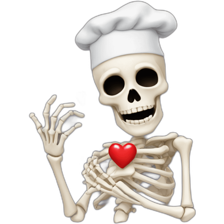 skeleton Chef's Kiss Pinched Finger heart emoji