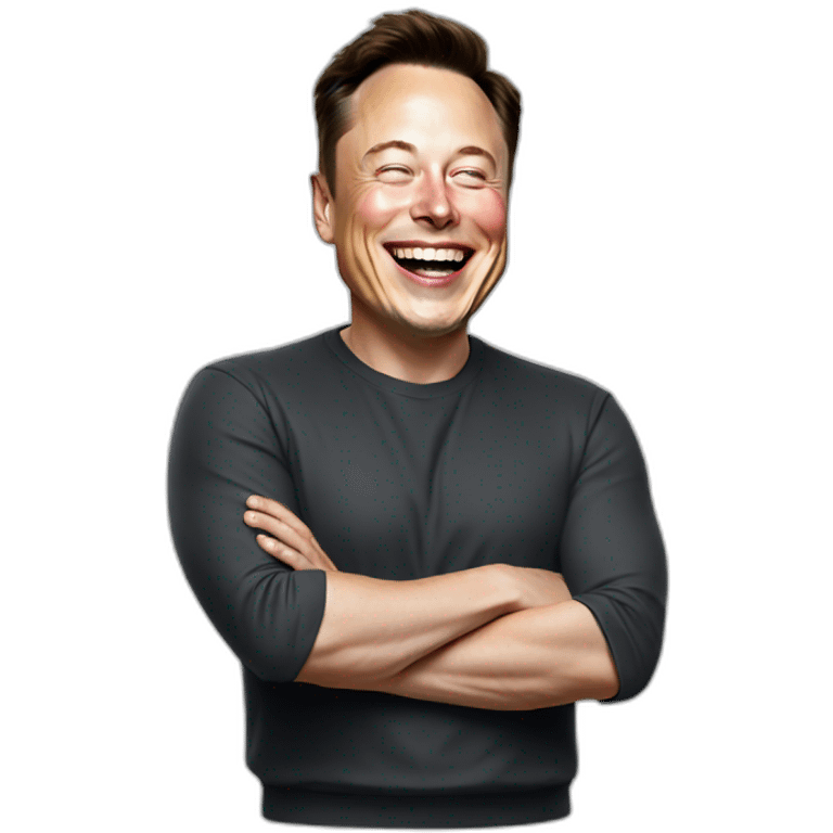 full body Laughing Elon musk emoji