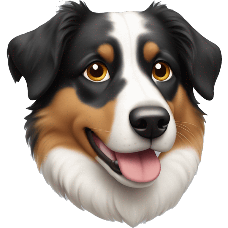 australian shepherd tricolor with straight ears emoji