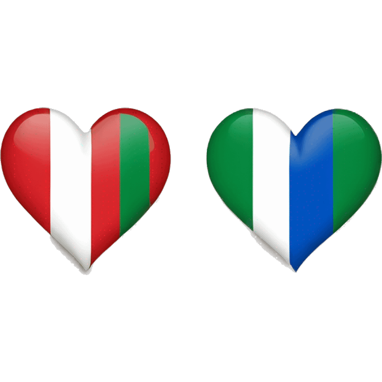 Russian and Italian flag in a heart emoji