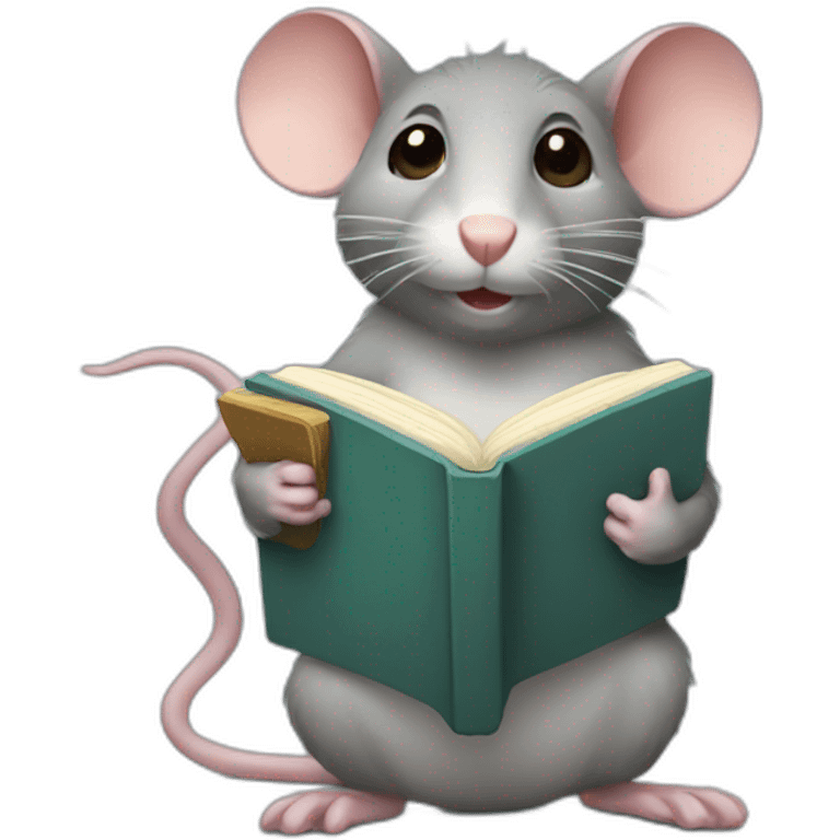 a rat holding a book emoji