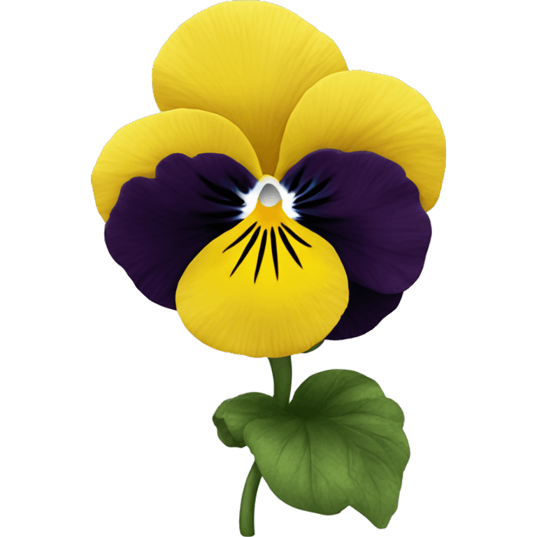 Pansy flower black and yellow emoji