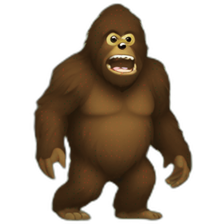 Bigfoot trying to hide emoji