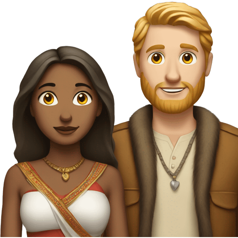 White man and indian woman love emoji