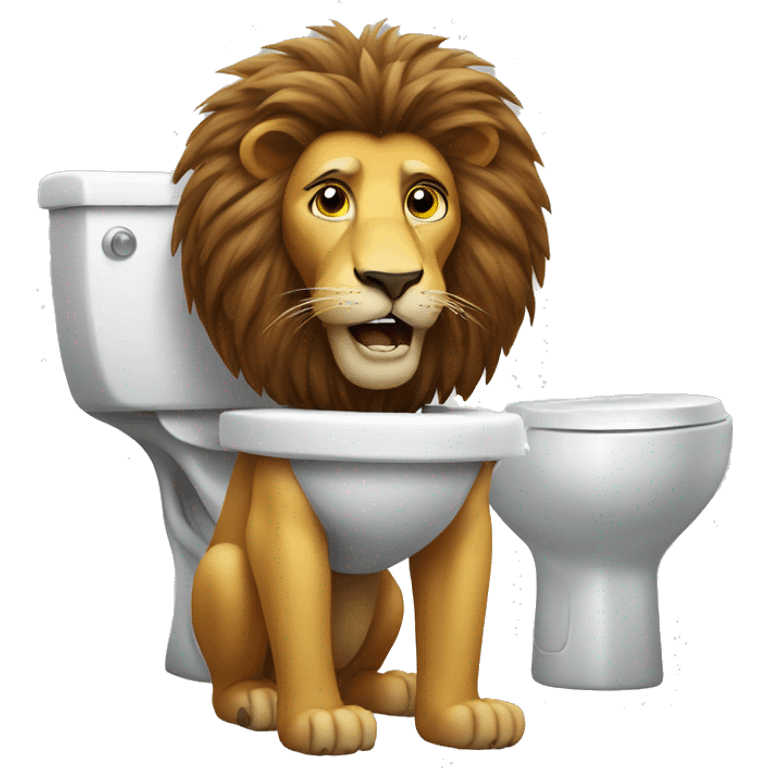 A Lion smoking on the toilet  emoji