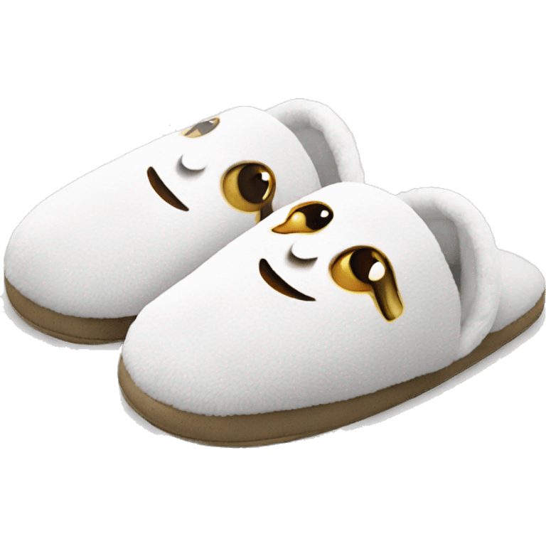 plush slippers white emoji