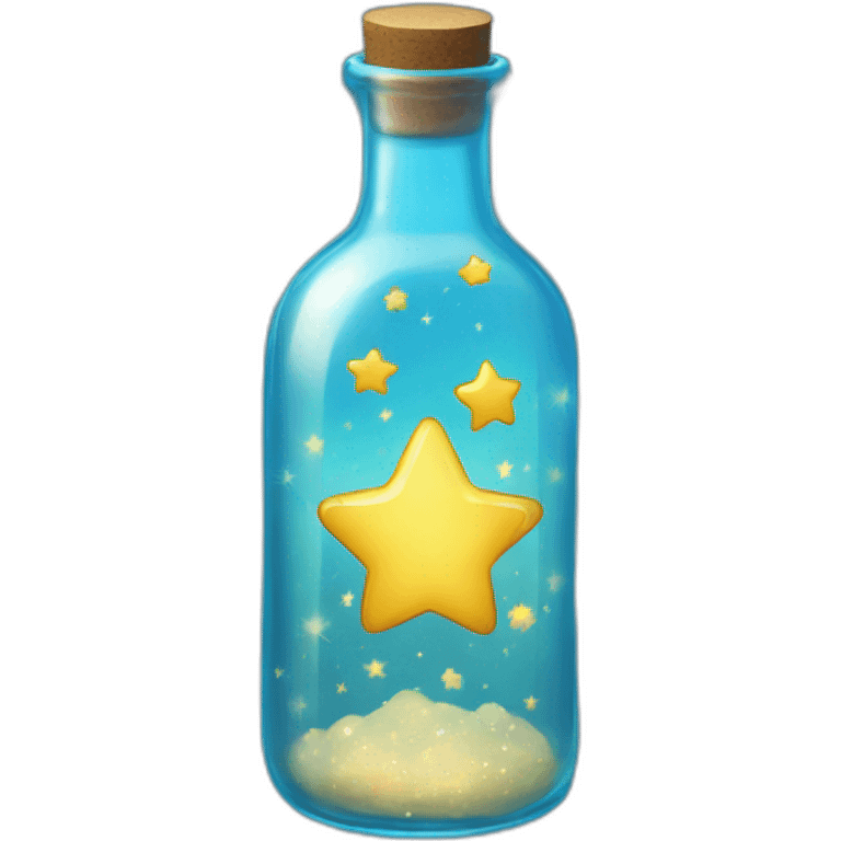 blue shining stars in a bottle emoji