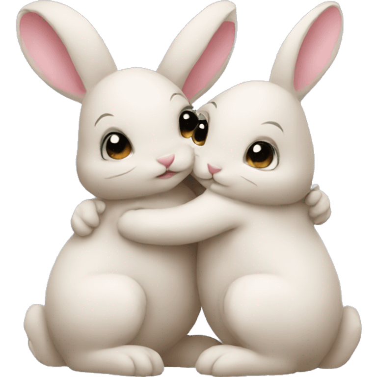 Bunnies hugging  emoji