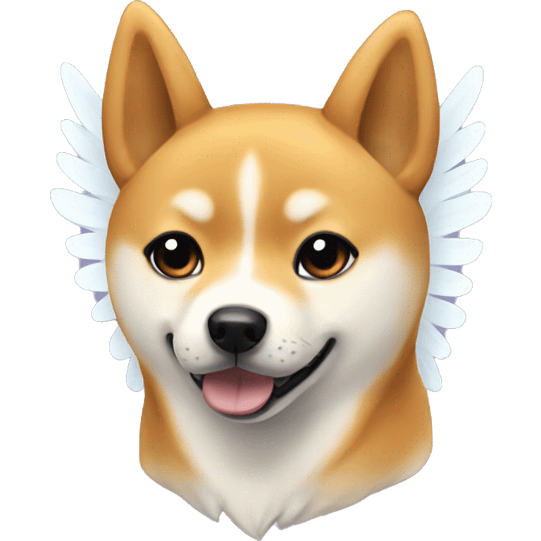 Shiba inu with angel wings  emoji