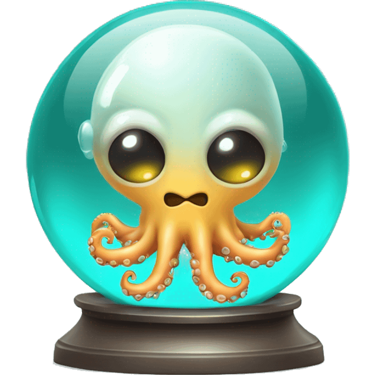 crystal ball with turquoise cute little surgeon octopus emoji