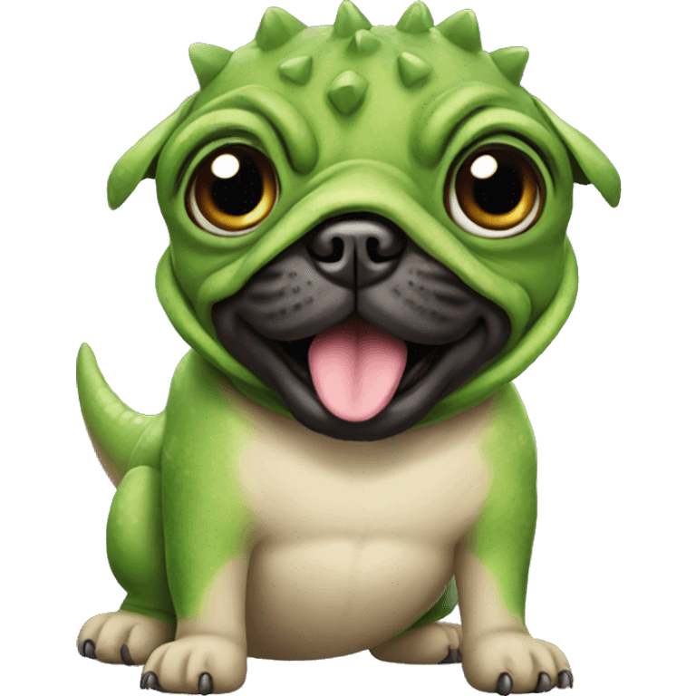 pug dressed as dinosaur  emoji