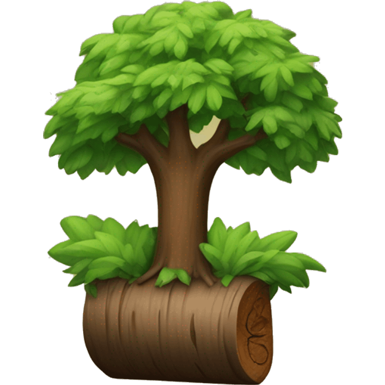 Green trees wrapped in a brown log emoji