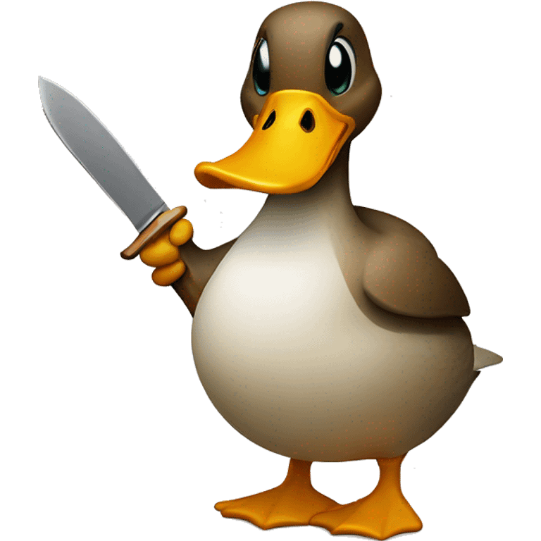 Duck hold knife emoji