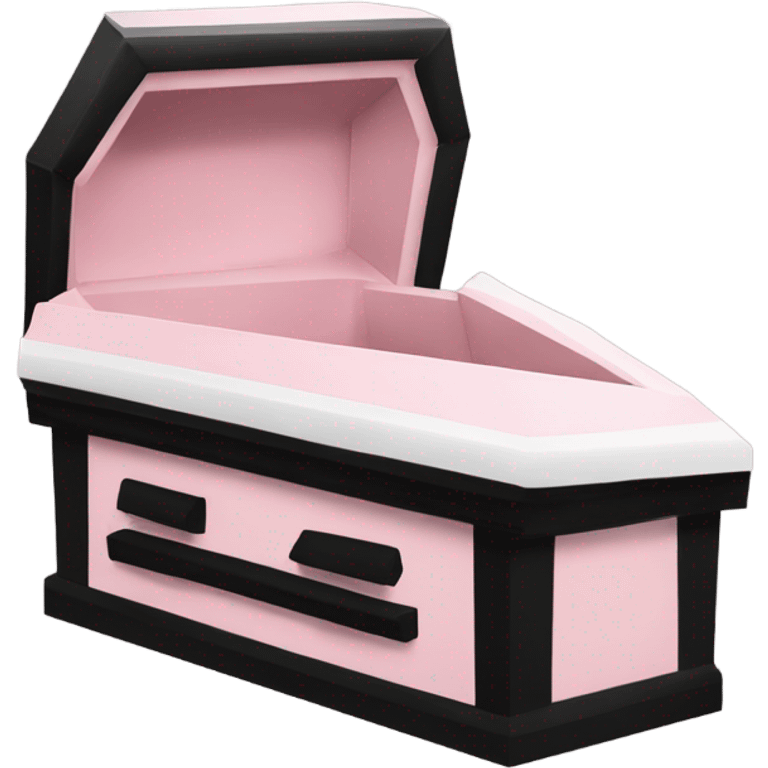 Light pink and black coffin with cross on it emoji