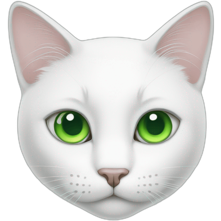 white cat green eyes emoji