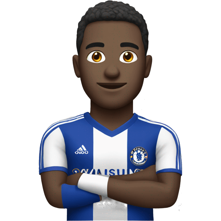 footballer with chelsea shirt  emoji