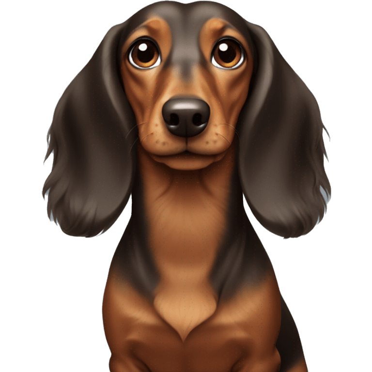 Brown long hair dachshund  emoji