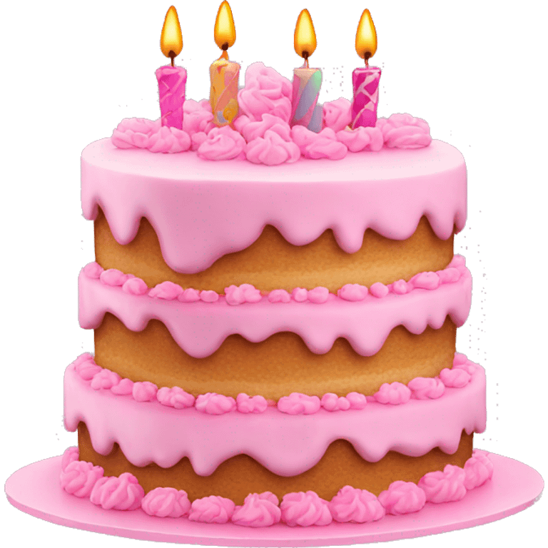 pink birthday cake 3 layers emoji